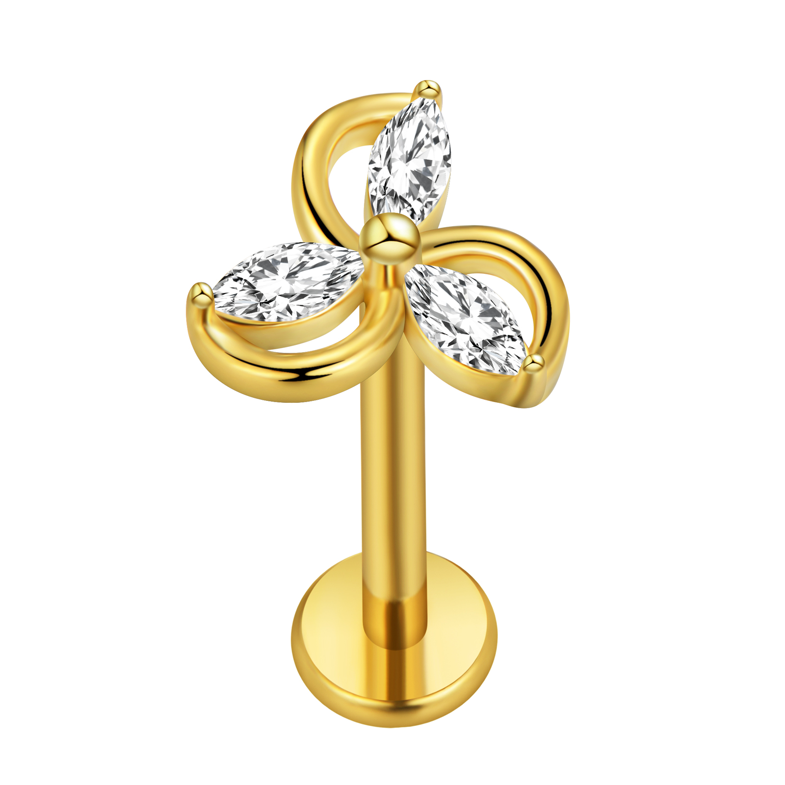 메이플 리프 Labret 피어싱 스타 Flowers10 - Flat Back Labret Stud 리뷰 및 가격