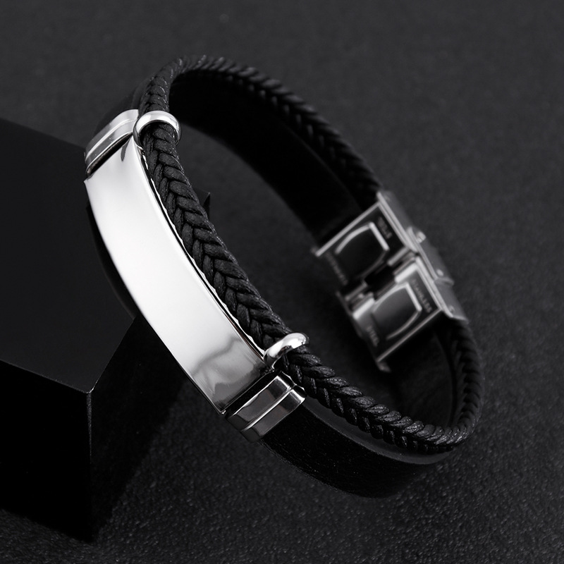 사용자 정의 스테인레스 스틸 팔찌 간단한 캐주얼 가죽  - Body Jewelry Titanium 리뷰 및 가격
