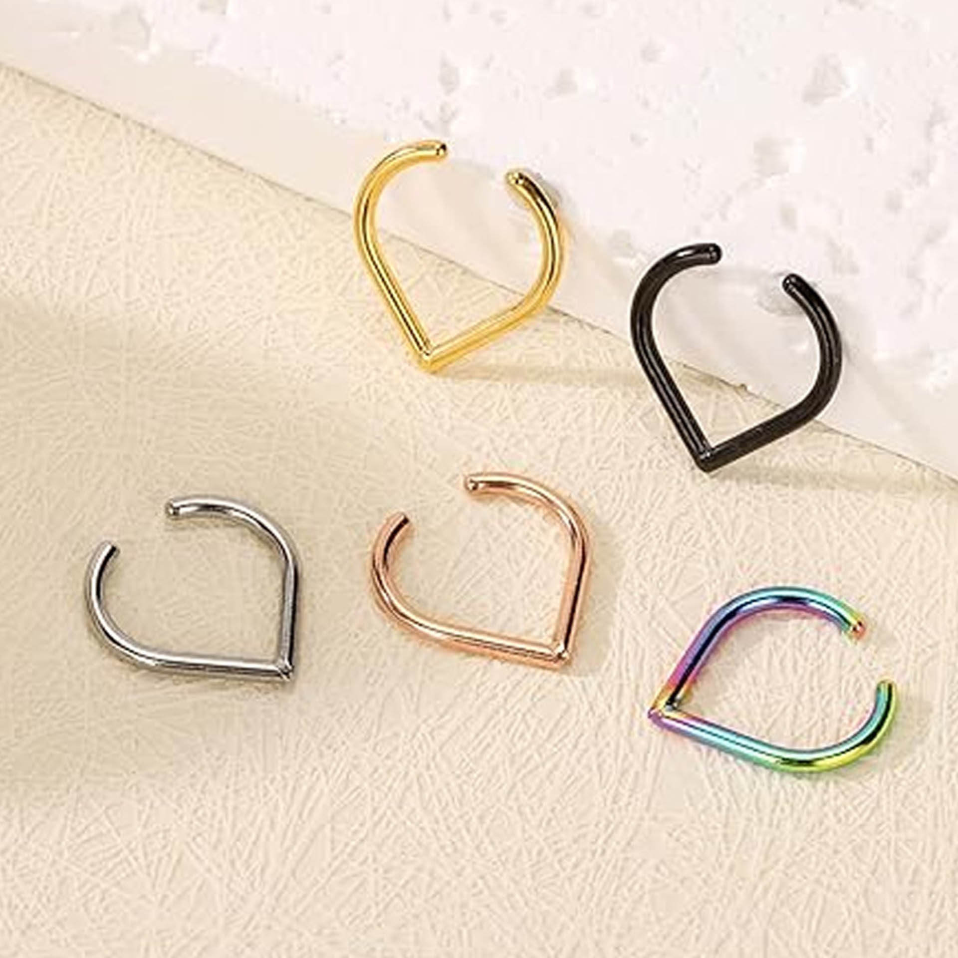 5개 스테인리스 스틸 가짜 코링 커프 세트 조절 가능한 - Body Jewelry Ear 리뷰 및 가격