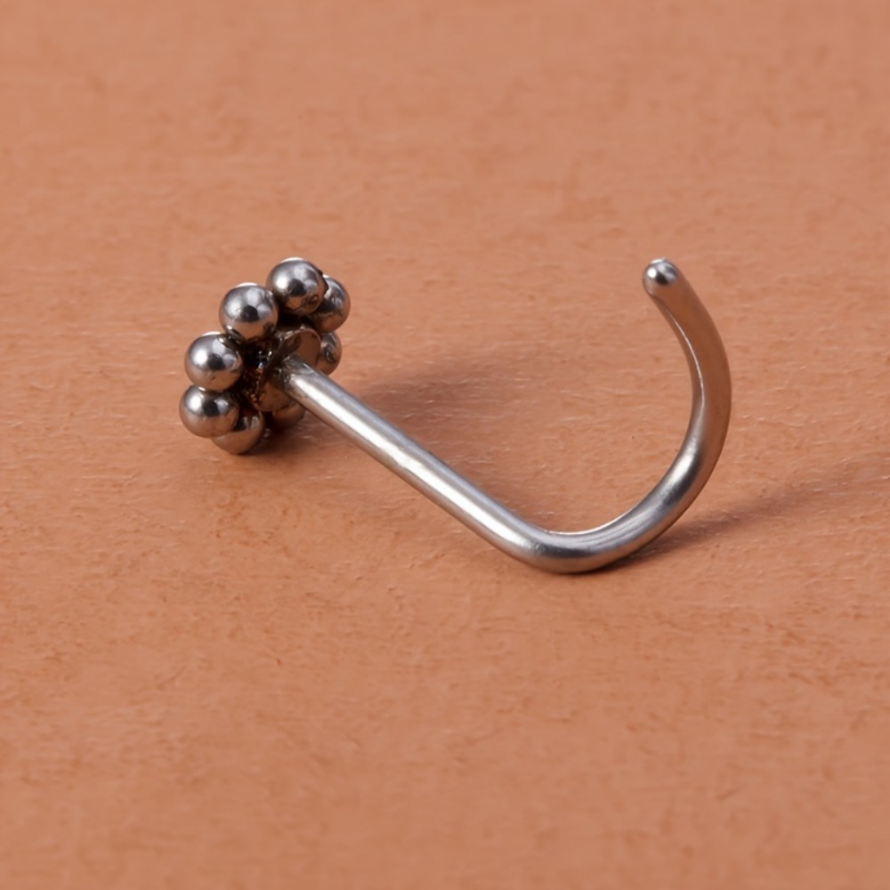 꽃 모양 나사형 코 피어싱 스테인리스 스틸 귀여운 코걸 - Nostril Screw Pin 리뷰 및 가격