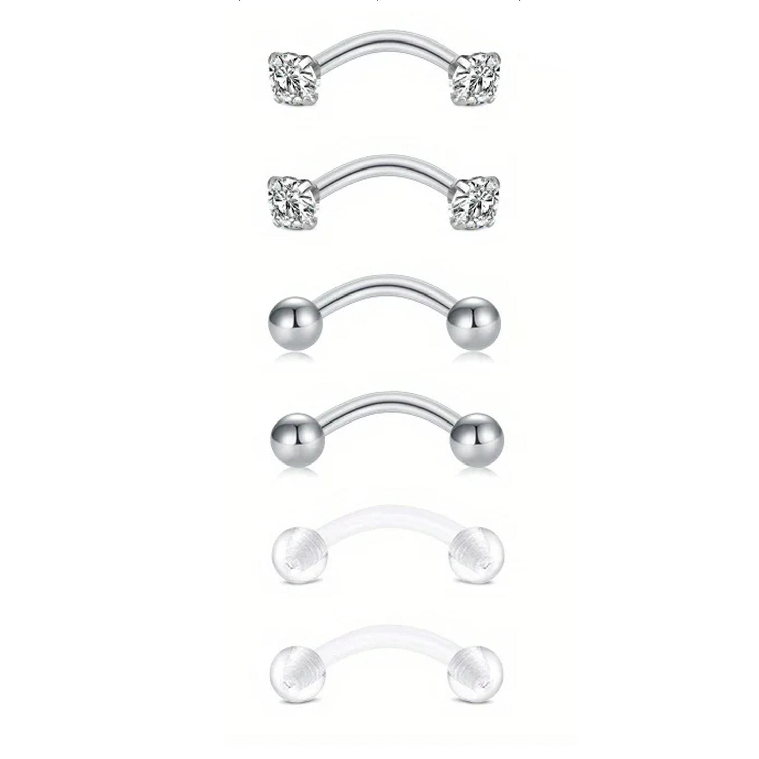 6pcs/Set 우아한 귀여운 16G 합합성 입방형 지 - Rook Curved Barbell 리뷰 및 가격