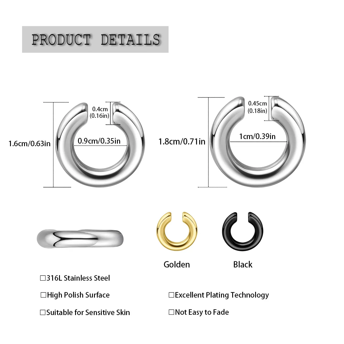 1개 과장된 C형 비피어싱 코링 가짜 피어싱 비피어싱  - Body Jewelry Ear 리뷰 및 가격