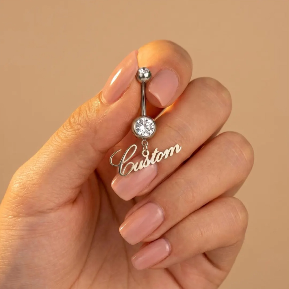 개인 맞춤 지르콘 이름 각인 섹시 배꼽 피어싱 스테인리 - Body Jewelry Names 리뷰 및 가격