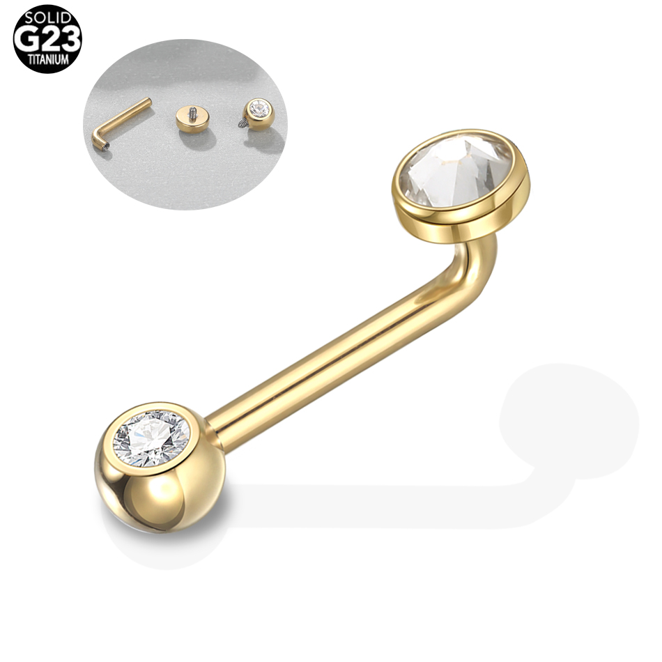 1PC G23 티타늄 크리스티나 수직 후드 피어싱 골드 - Body Jewelry Vch 리뷰 및 가격