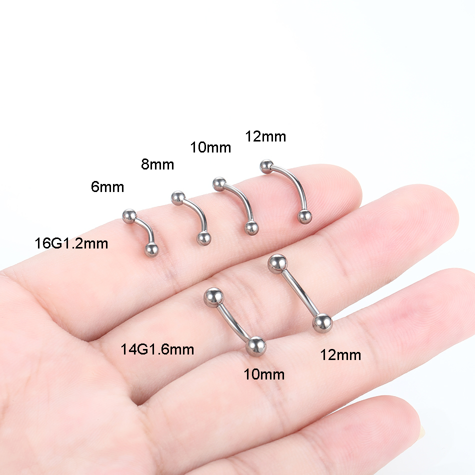 1Pc 티타늄 피어싱 곡선 바벨 눈썹 반지 바나나 피어 - Rook Curved Barbell 리뷰 및 가격