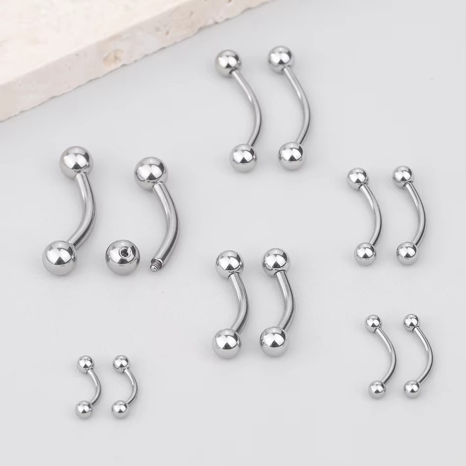 1Pc 티타늄 피어싱 곡선 바벨 눈썹 반지 바나나 피어 - Rook Curved Barbell 리뷰 및 가격