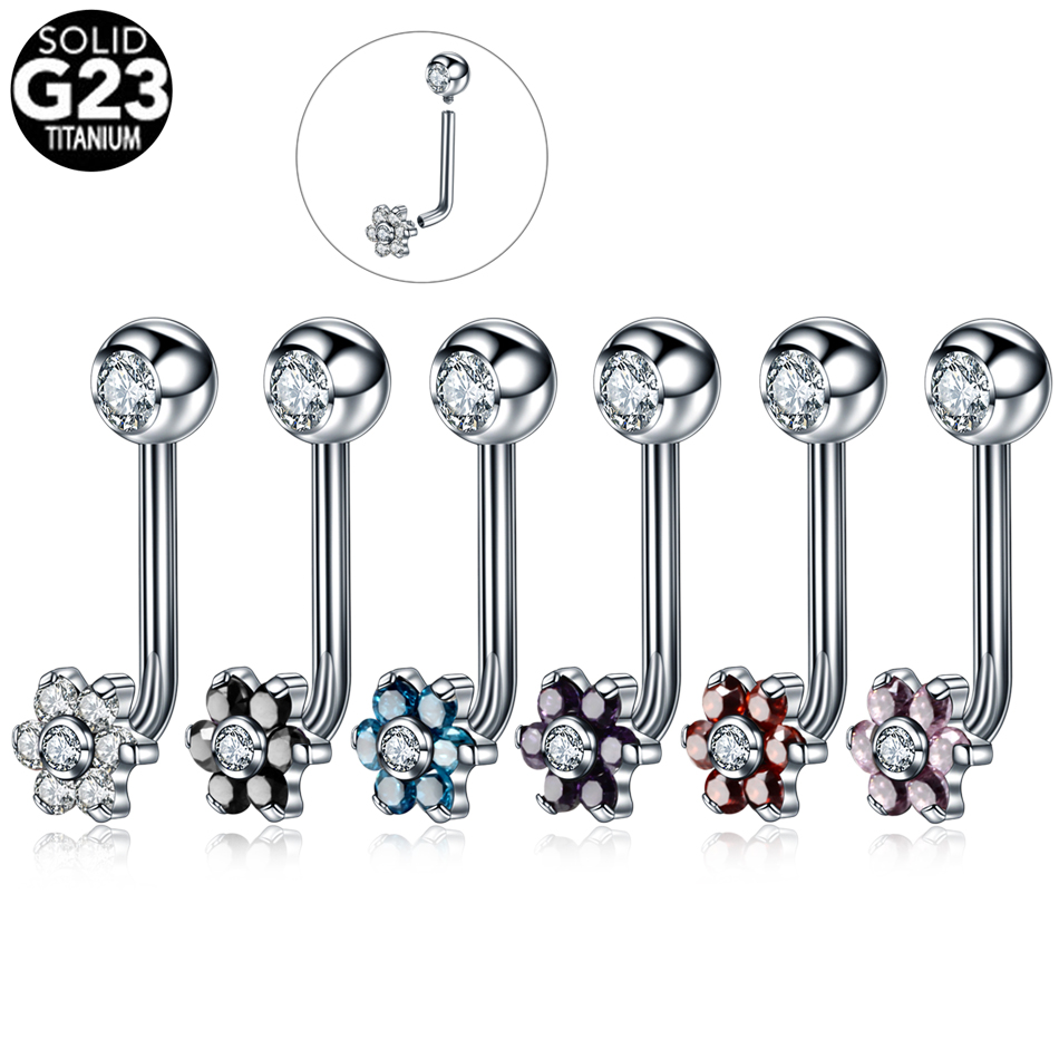 1PC 티타늄 크리스티나 수직 후드 피어싱 꽃 립 링  - Body Jewelry Vch 리뷰 및 가격