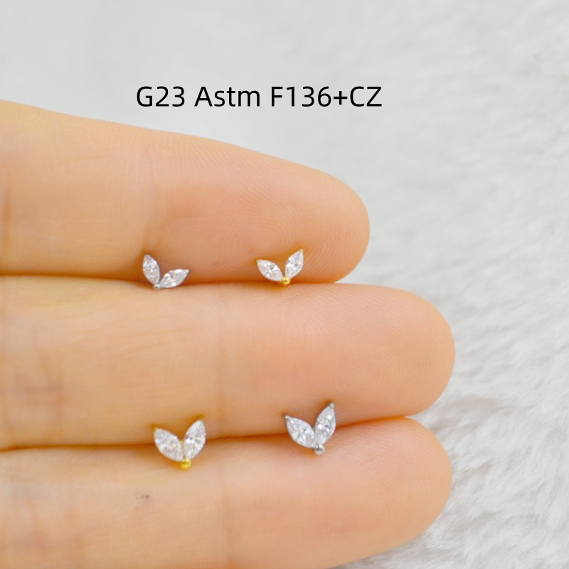 티타늄 ASTM F136 CZ 젬 립 라브렛 바 이어  - Rook Curved Barbell 리뷰 및 가격
