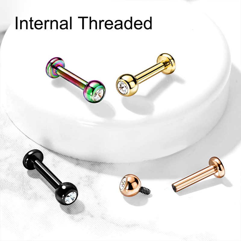 16G 수술용 스틸 볼 탑 CZ 립 셉텀 스터드 라브렛 - Body Jewelry Ear 리뷰 및 가격