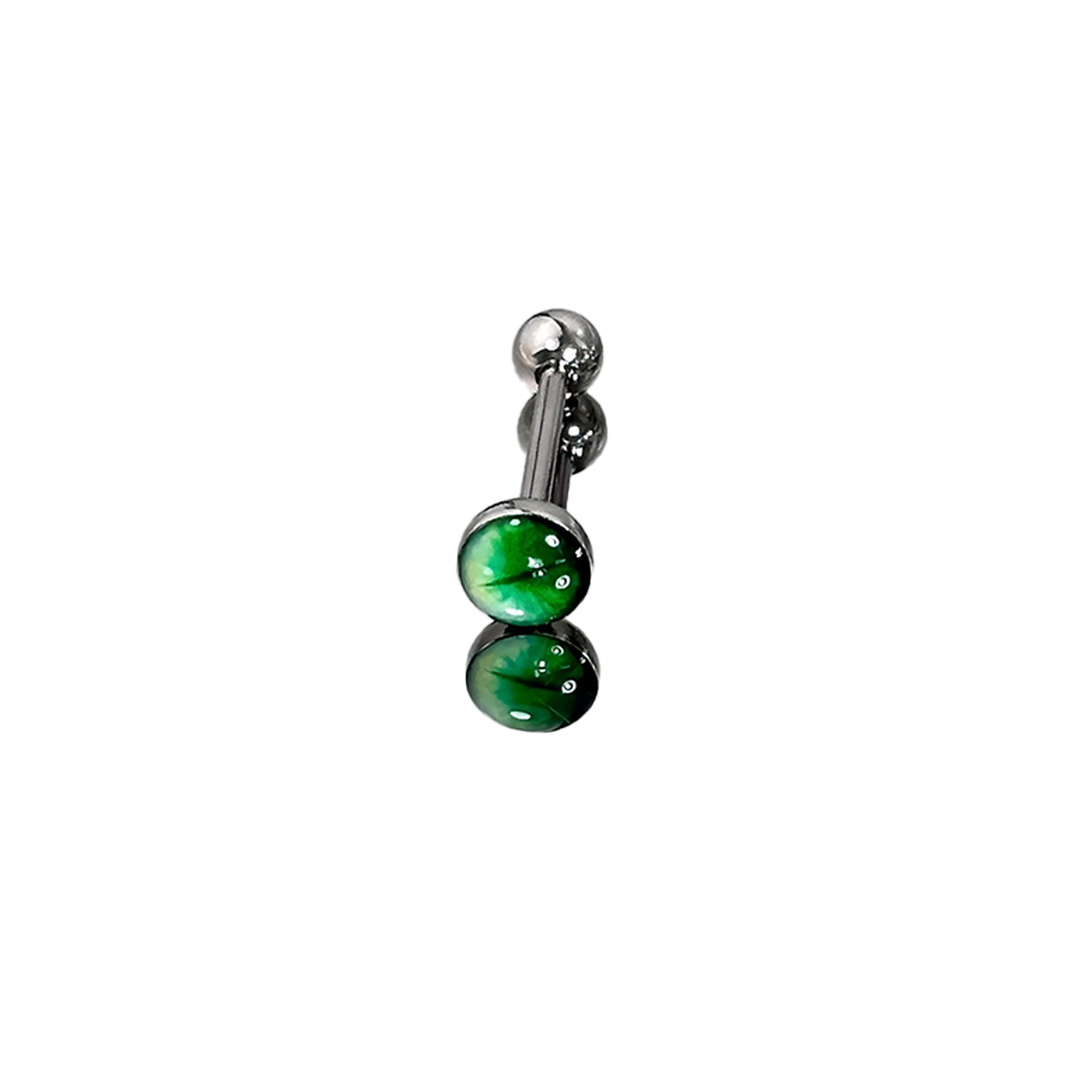 1개 고품질 트렌디 그린 스파클링 크로스 매직 퓨필 티 - Body Jewelry Titanium 리뷰 및 가격
