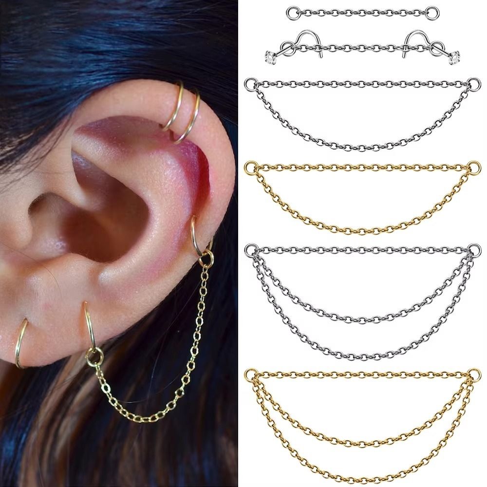 패션 티타늄 코 체인 더블 체인 25-50mm 라브렛  - Body Jewelry Titanium 리뷰 및 가격