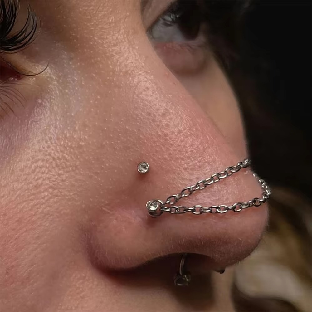 패션 티타늄 코 체인 더블 체인 25-50mm 라브렛  - Body Jewelry Titanium 리뷰 및 가격