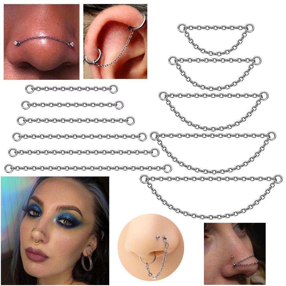 패션 티타늄 코 체인 더블 체인 25-50mm 라브렛  - Body Jewelry Titanium 리뷰 및 가격