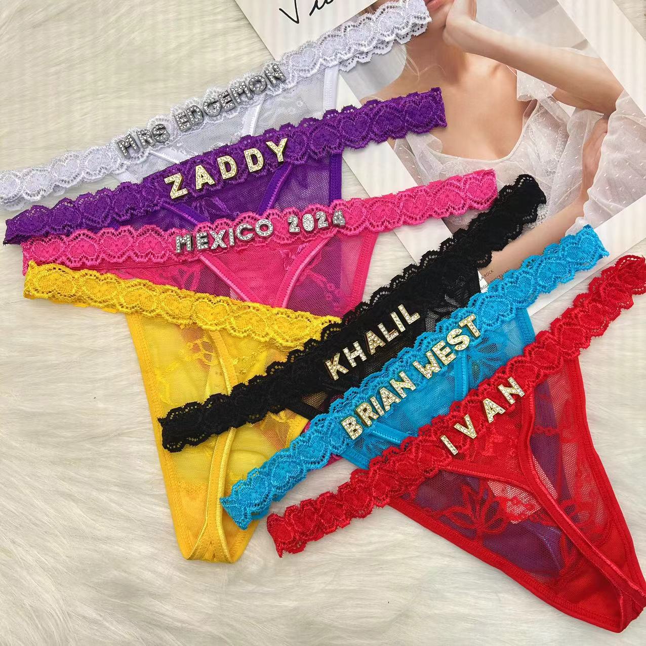 이름으로 사용자 정의 끈 팬티 DIY 라인 석 편지 끈 - Body Jewelry Names 리뷰 및 가격