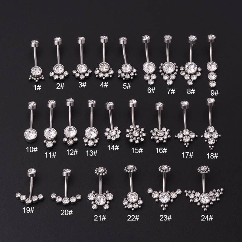 지르콘 골든 배꼽 링 스테인리스 스틸 피어싱 14G 로 - Body Jewelry Titanium 리뷰 및 가격