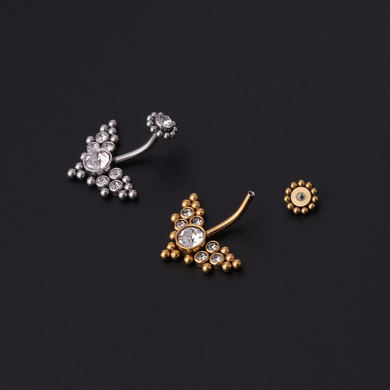 지르콘 골든 배꼽 링 스테인리스 스틸 피어싱 14G 로 - Body Jewelry Titanium 리뷰 및 가격