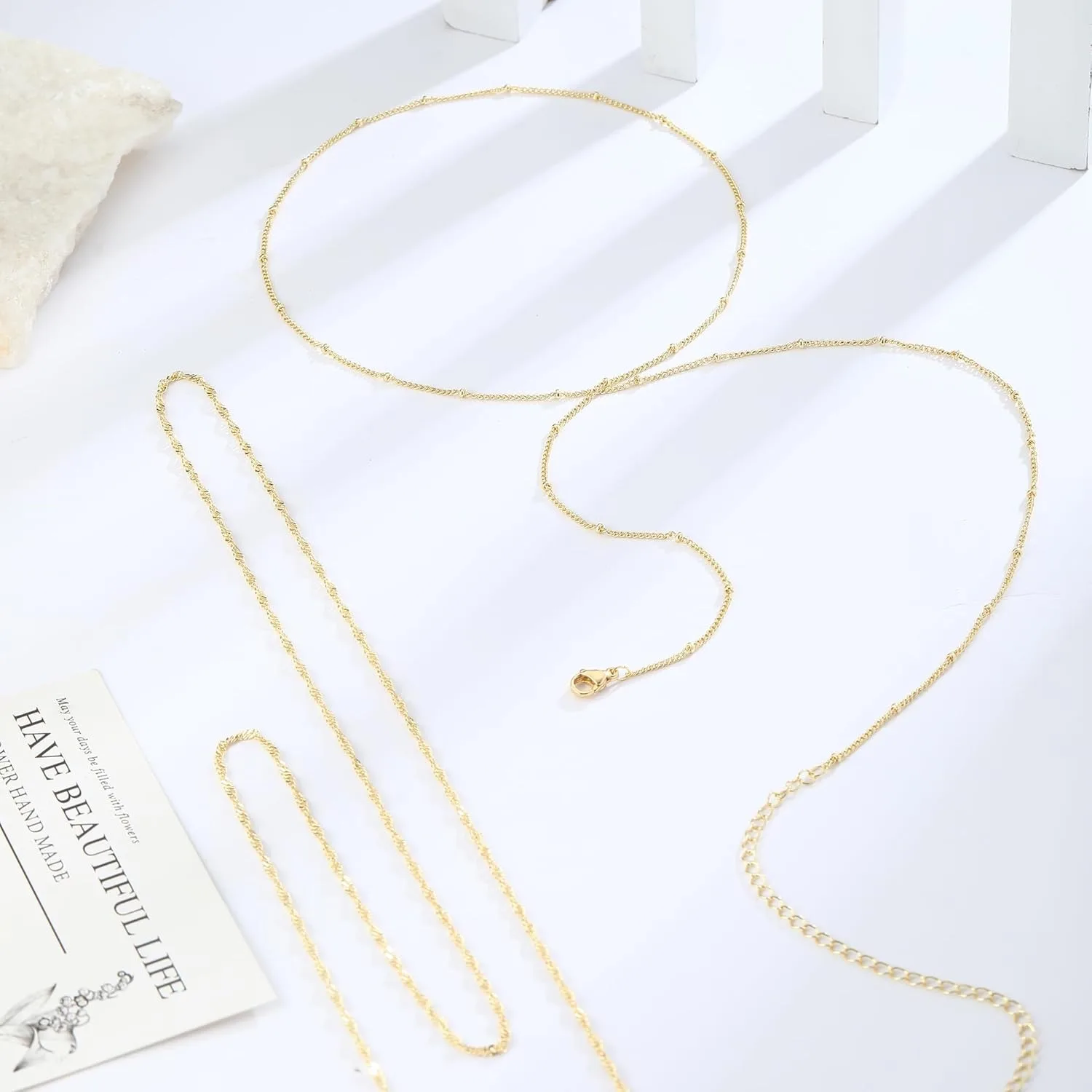14k 금도금 26-33인치 조절 가능한 허리 비즈 체 - Body Jewelry Waterproof 리뷰 및 가격