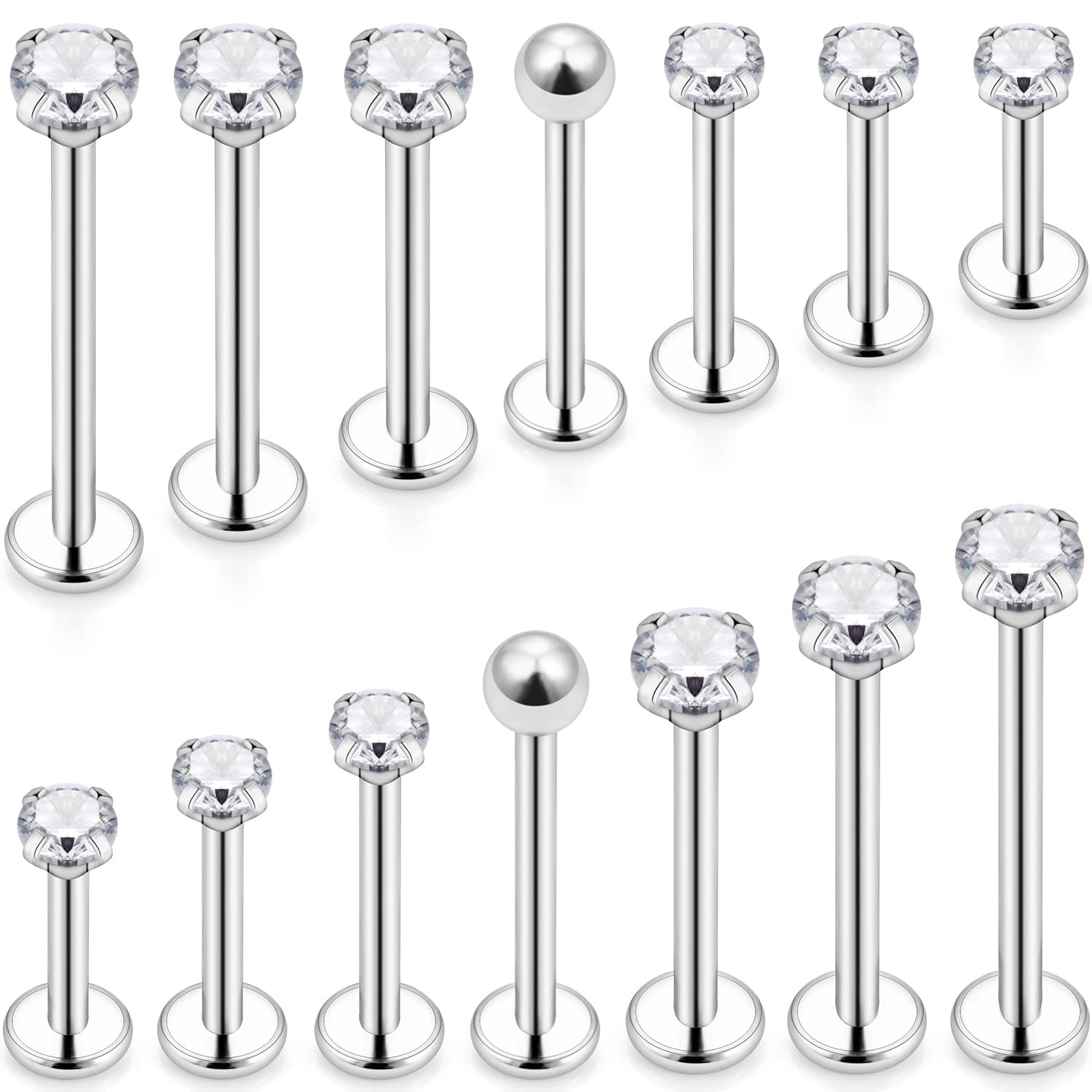 16G 다른 사이즈 플랫 백 나사 316L 외과 강철  - Flat Back Labret Stud 리뷰 및 가격