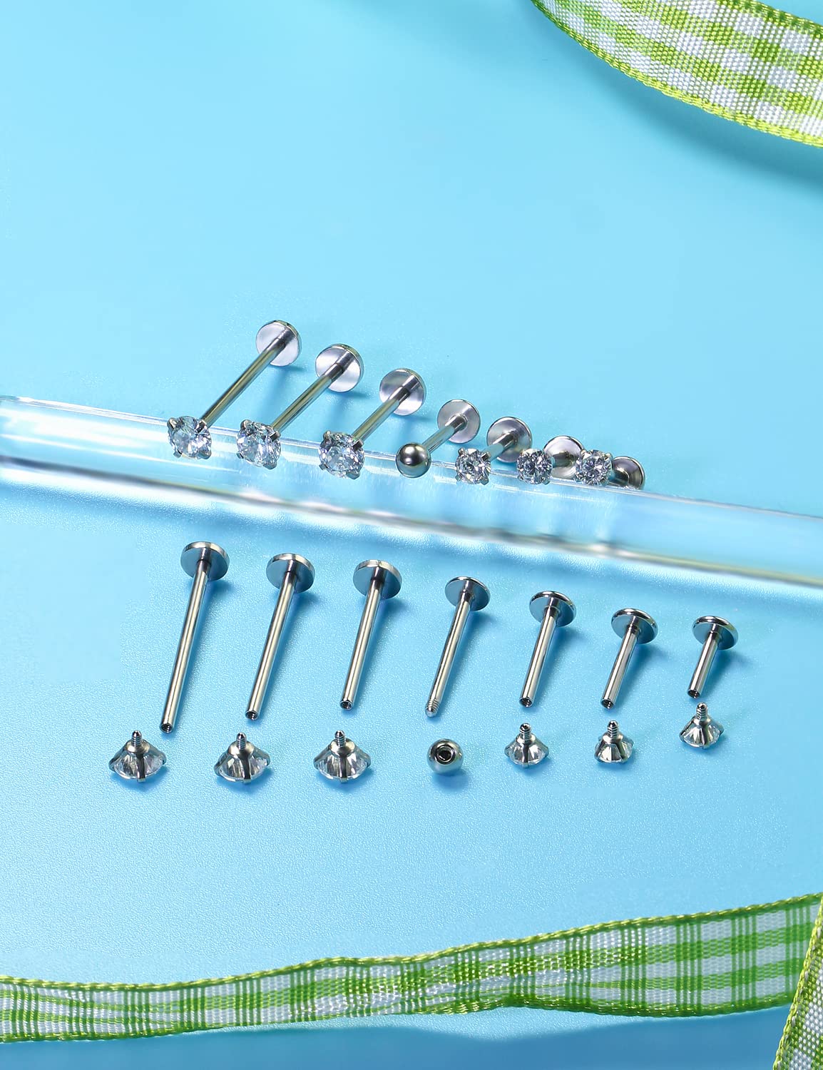 16G 다른 사이즈 플랫 백 나사 316L 외과 강철  - Flat Back Labret Stud 리뷰 및 가격
