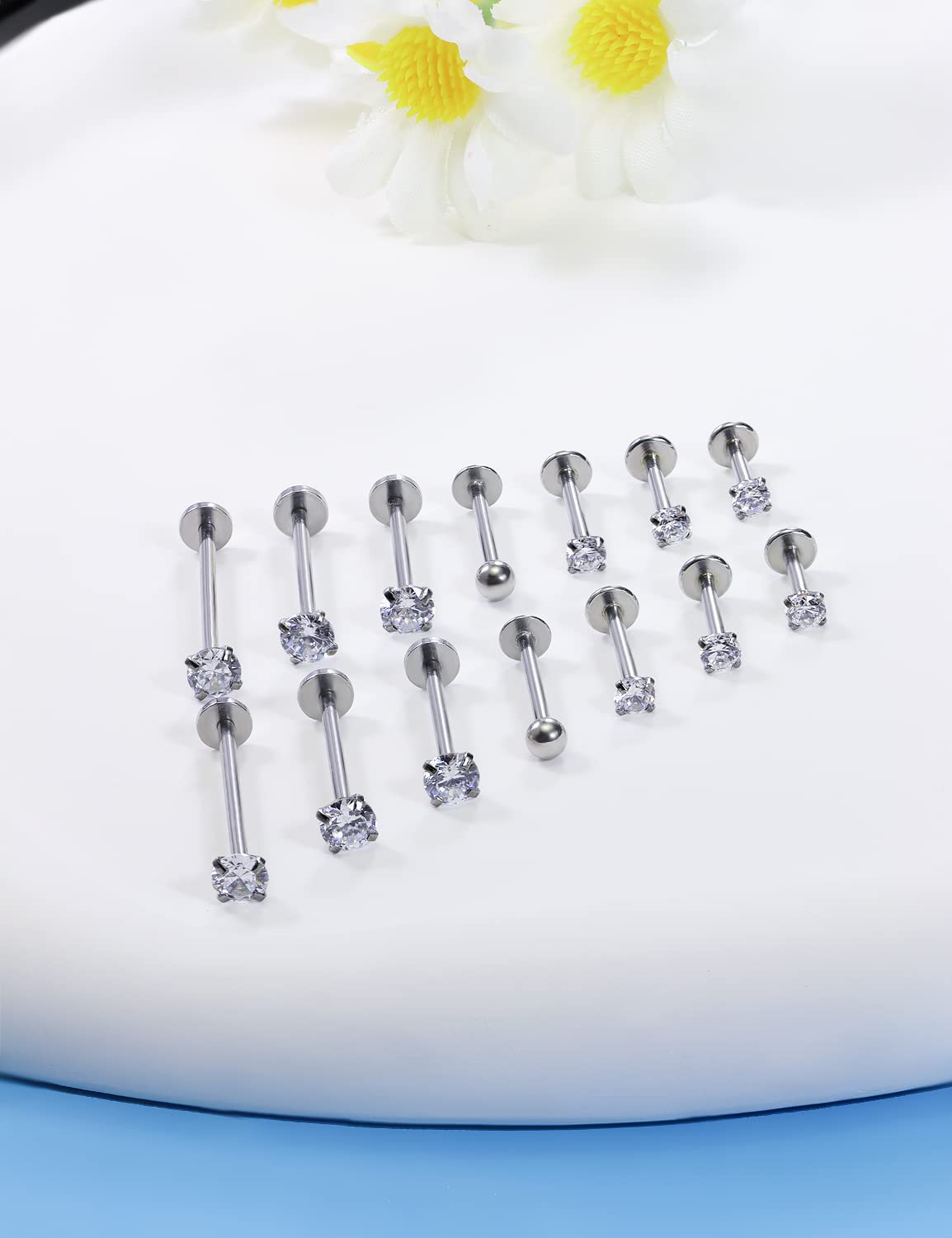 16G 다른 사이즈 플랫 백 나사 316L 외과 강철  - Flat Back Labret Stud 리뷰 및 가격