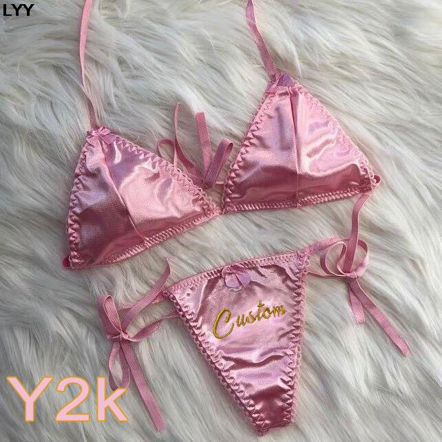 맞춤 이름 끈 팬티 삼각 브라 세트 2종/세트 섹시한  - Body Jewelry Names 리뷰 및 가격