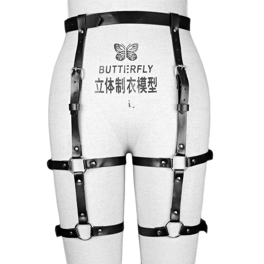펑크 가죽 허벅지 하네스 벨트 블랙 레이브 허리 벨트  - Body Jewelry Thigh Chain 리뷰 및 가격